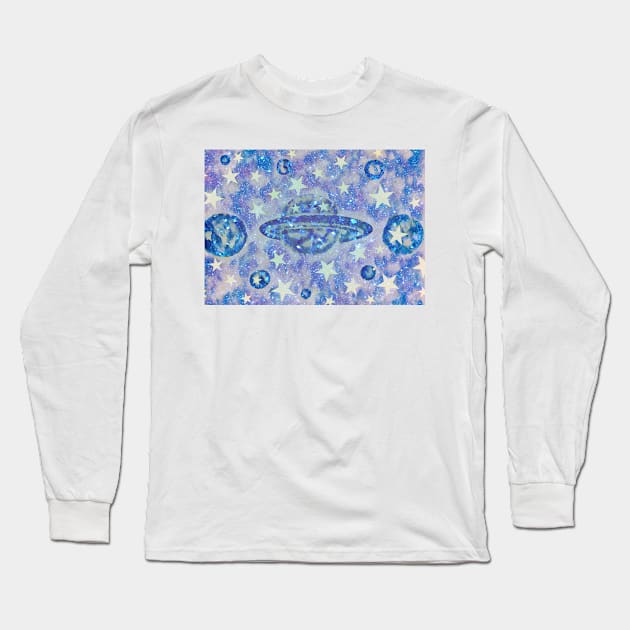 Christmas Galaxy No. 1 Long Sleeve T-Shirt by asanaworld